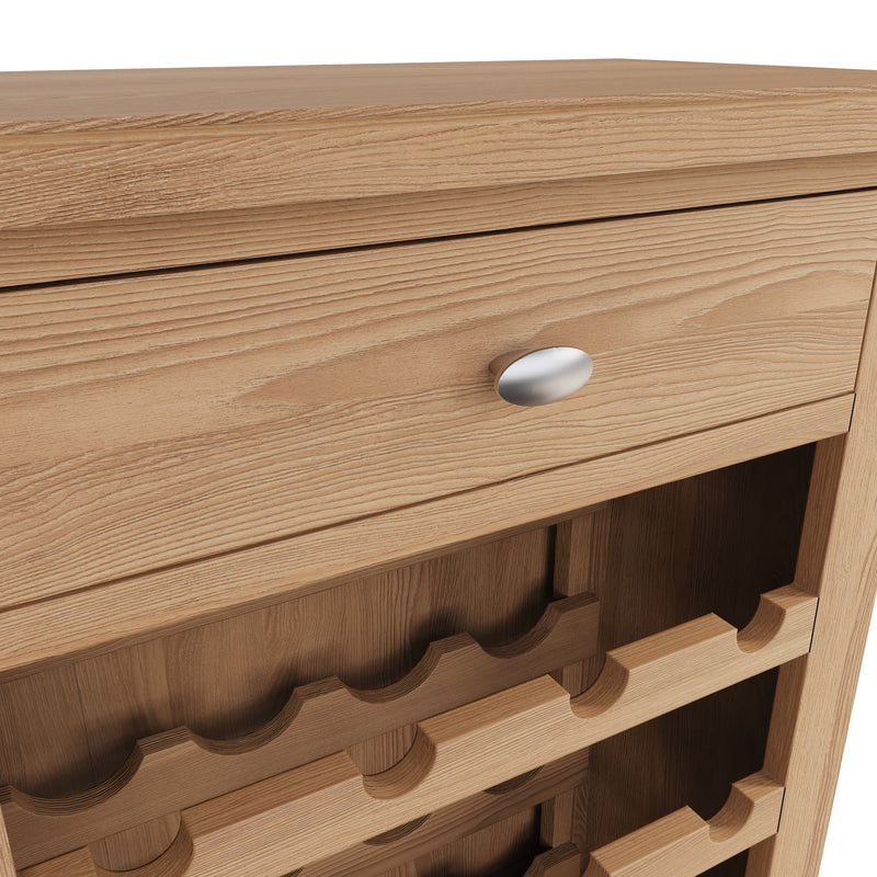 Shrewsbury Light Oak Wine Cabinet 55 x 30 x 80 cm
