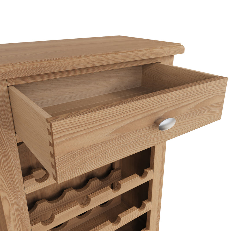 Shrewsbury Light Oak Wine Cabinet 55 x 30 x 80 cm