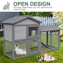 Pawhut Two Level Grey Rabbit Hutch