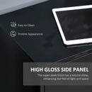 HOMCOM Push-Open Cabinet with Two Drawers Black