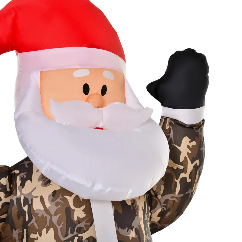 Christmas Inflatable Santa Clause In Camouflage 8'