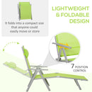 Outsunny Sling Patio Reclining Chaise Lounge Garden Furniture Folding, Green