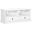 HOMCOM TV Stand with Drawers Shelves and Cable Management, for 45" TVs, White