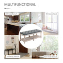 HOMCOM Vintage Shoe Benches with Top Cushion 115x40x48cm - Grey