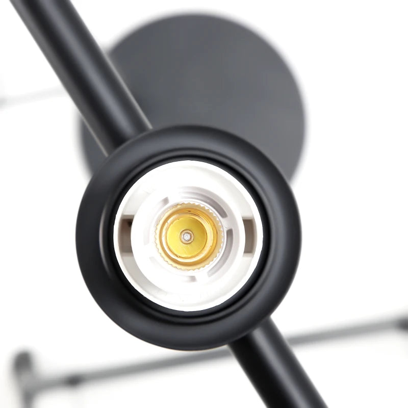HOMCOM Modern Metal Floor Lamp with Sphere Light 159cm - Black