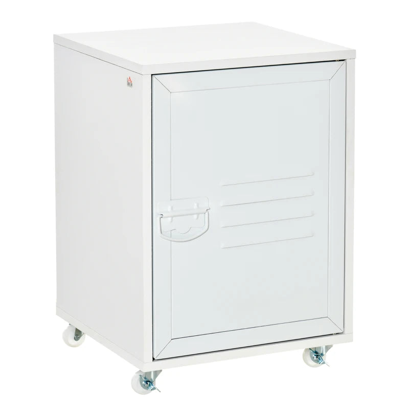 HOMCOM Filing Cabinet with Metal Door 55x38x38cm White