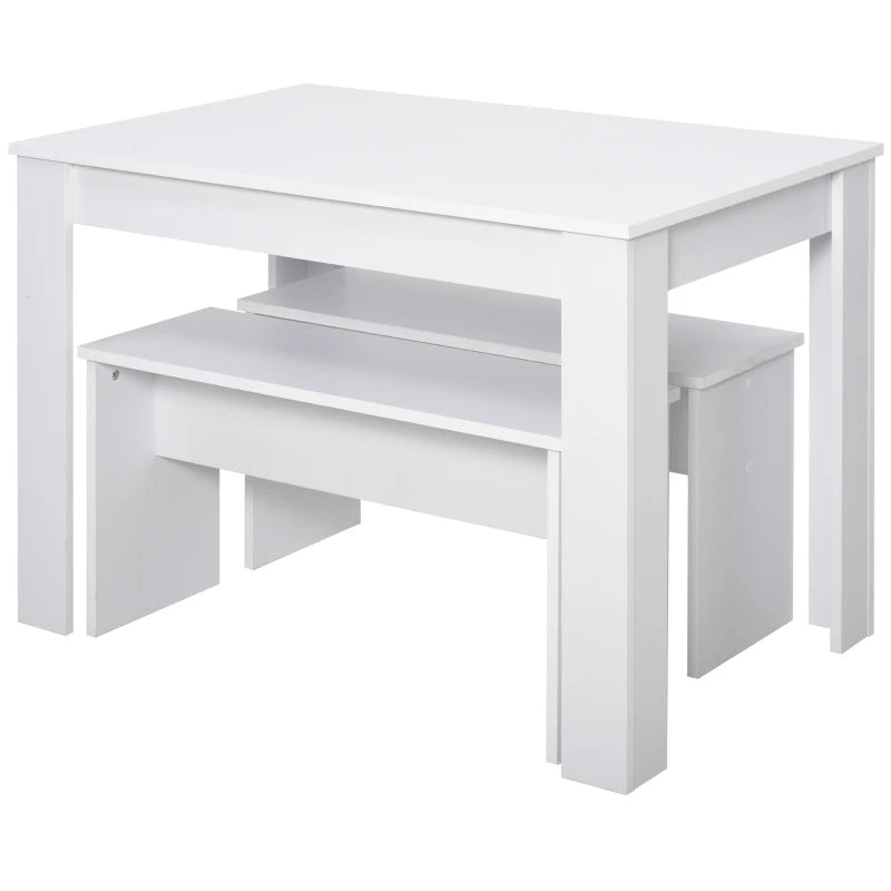 HOMCOM Bench  Dining Set - White