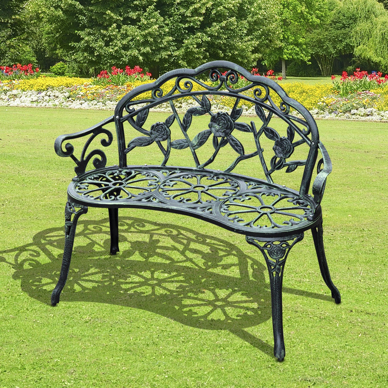 Outsunny Antique Style Garden Bench - Green