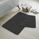 Greek Key Charcoal Patterned 2 Piece Bath Mat Set