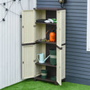 Outsunny Garden Cabinet Shed, Double-Door, 65Lx37Wx172H cm - Beige