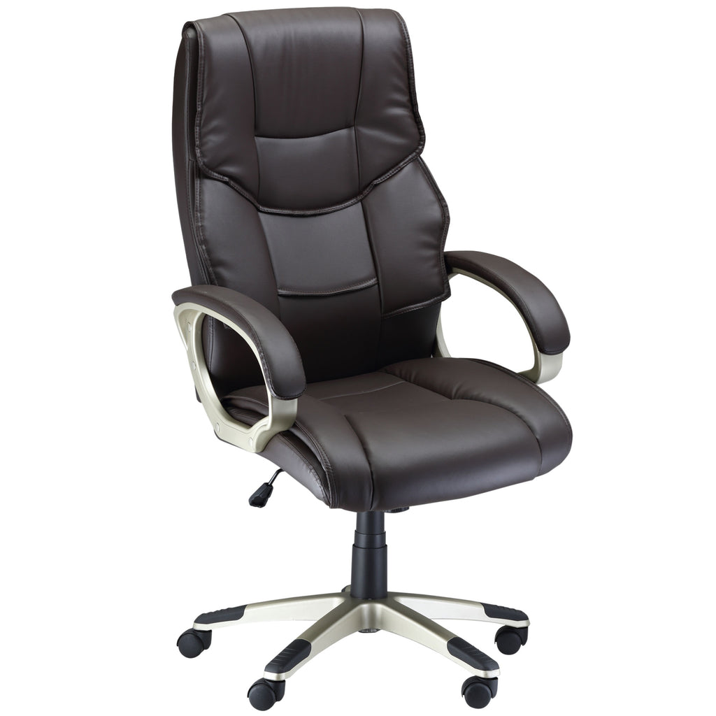 HOMCOM Executive Office Chair Faux Leather Computer Desk Chair w Whee