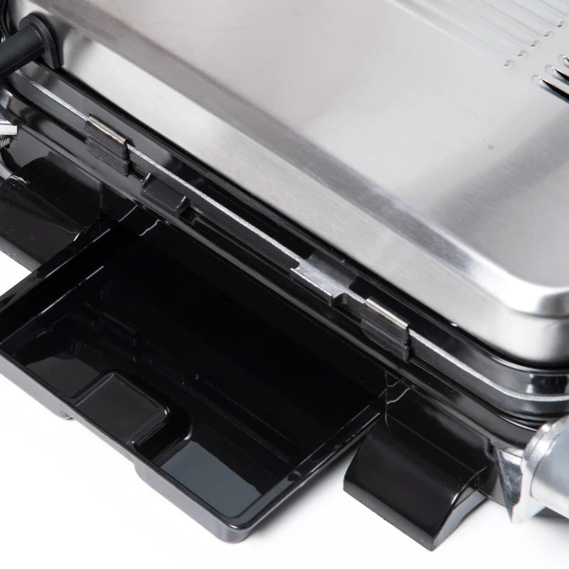 HOMCOM Health Grill and Press with 8 Settings and Drip Tray - Black