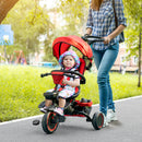 HOMCOM Baby Tricycle 7in1 Stroller with Handle - Red