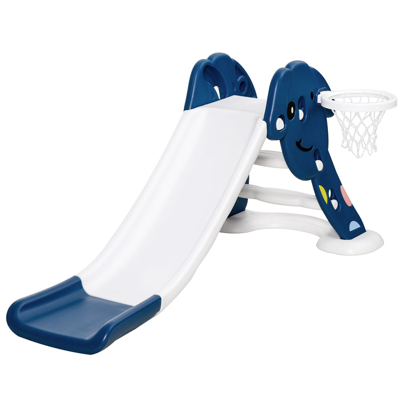 HOMCOM Kids Slide with Basketball Hoop Toddler Climber Freestanding Slider