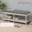 HOMCOM Vintage Shoe Benches with Top Cushion 115x40x48cm - Grey