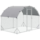 PawHut Walk-In Chicken Run Galvanised Chicken Coop w/ Cover 2.8 x 1.9 x 2m