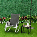Outsunny Rocking Chair Sun Lounger Garden Seat Patio High Back Texteline Black