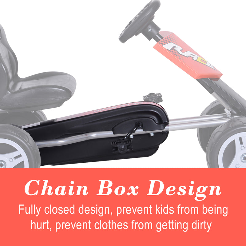 Kids Pedal Go Kart - Red & Black