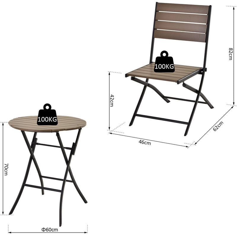 Outsunny Garden Bistro  Set- Black & Brown