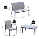 Outsunny 4 Pcs Curved Steel Outdoor Furniture Set w/ Loveseat , 2 Texteline Seats,Glass Top Table Garden Balcony Patio Furniture For Family Party Events Guests -Grey 13 global ratings