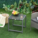 Outsunny Garden Rattan Coffee Table - Grey