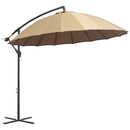Outsunny 3(m) Cantilever Shanghai Parasol w/ Crank Handle, Cross Base, Khaki