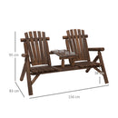 Outsunny Adirondack style Garden Bench - Carbonised