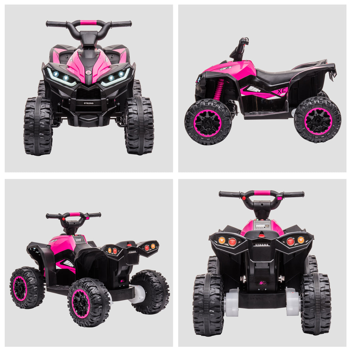 HOMCOM Kids Electric Ride On Quad Bike 12v Pink