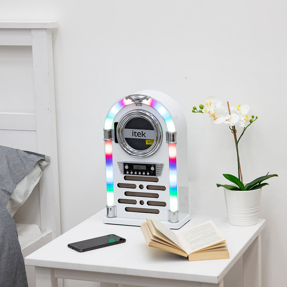 Itek Freedom Bluetooth Jukebox with CD Player and FM Radio Gloss White