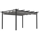 Outsunny 4 x 3(m) Aluminium Pergola Gazebo Garden Shelter w/ Retractable Roof