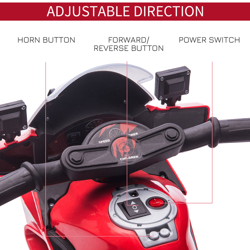 HOMCOM Kids Electric Ride On Motorcycke 6v - Red