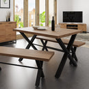 Sheffield Industrial Oak Dining Table 1.3m
