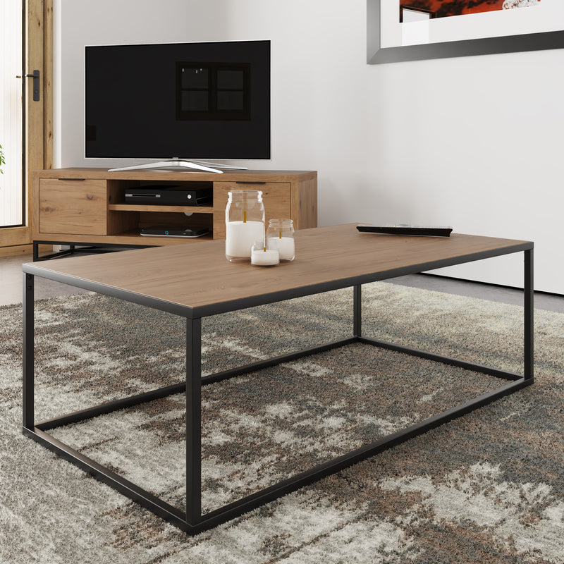 Sheffield Industrial Oak Large Coffee Table 120 x 65 x 40 cm