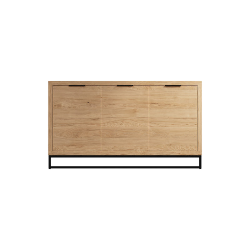 Sheffield Industrial Oak Sideboard with 3 Doors 140 x 40 x 80 cm