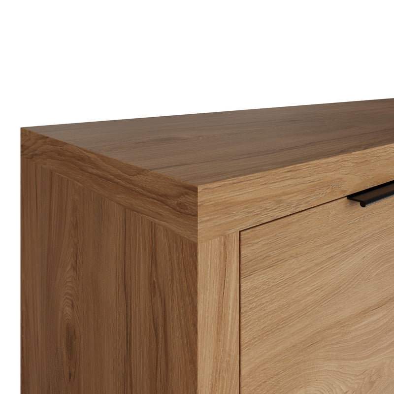 Sheffield Industrial Oak Sideboard with 3 Doors 140 x 40 x 80 cm