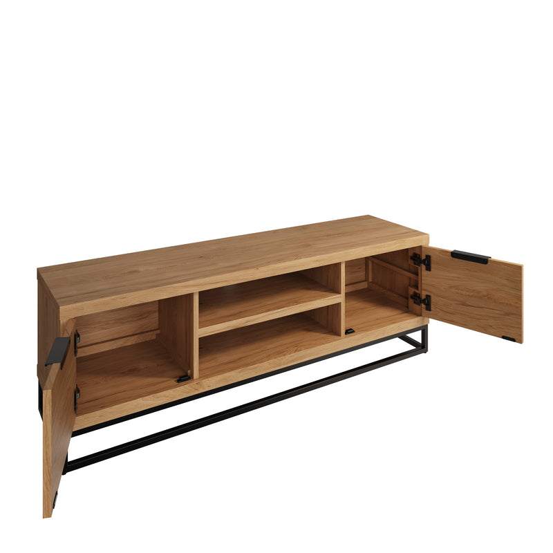 Sheffield Industrial Oak TV Unit Large 150 x 40 x 50 cm