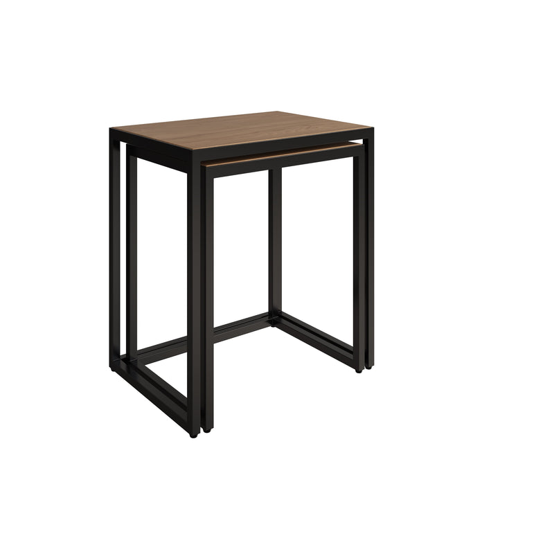 Sheffield Industrial Oak Nest of 2 Tables 40 x 30 x 55 cm