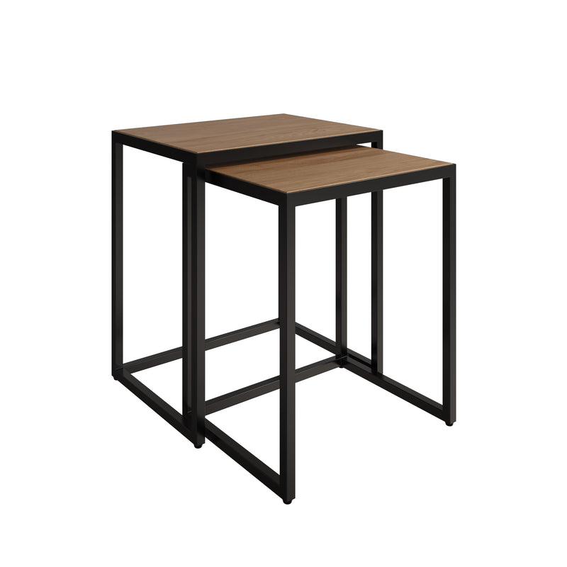 Sheffield Industrial Oak Nest of 2 Tables 40 x 30 x 55 cm