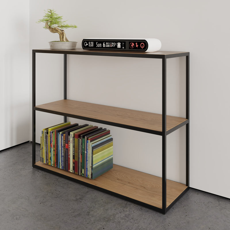 Sheffield Industrial Oak Bookcase Small 100 x 32 x 80cm