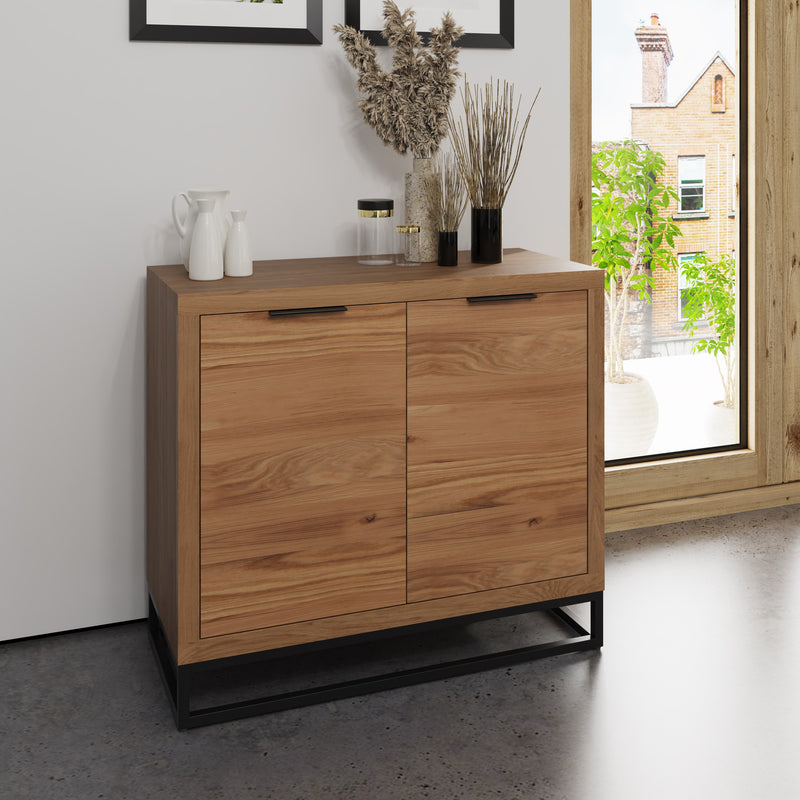 Sheffield Industrial Oak Sideboard 2 Door 100 x 40 x 80 cm