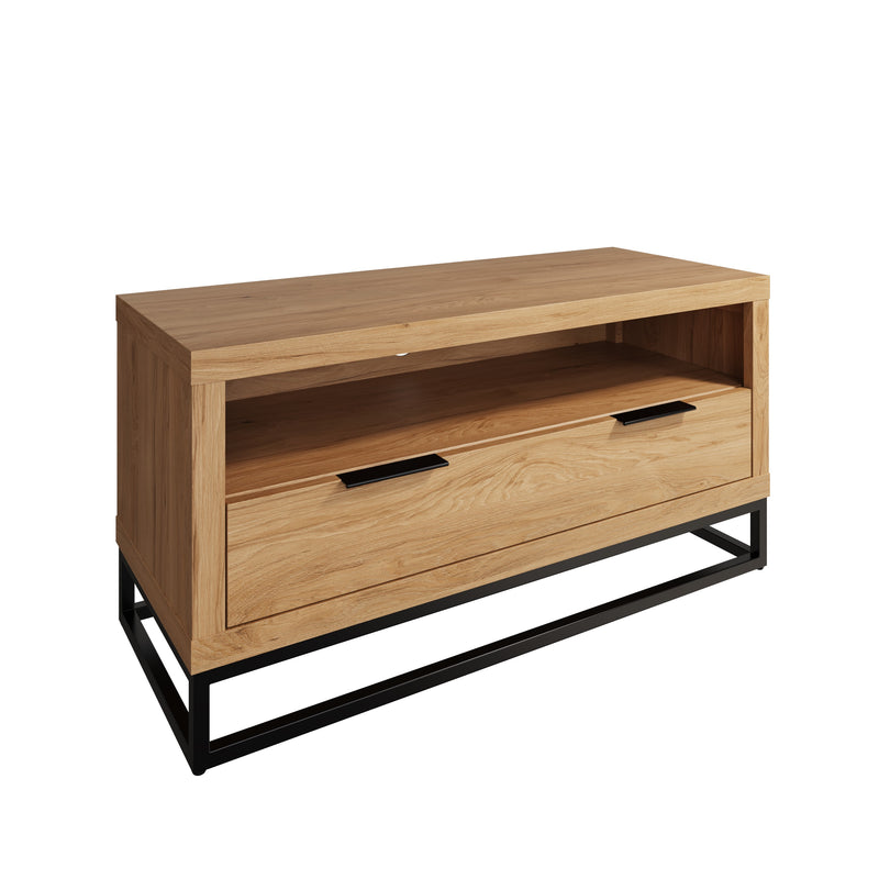 Sheffield Industrial Oak TV Unit Small 100 x 40 x 50 cm
