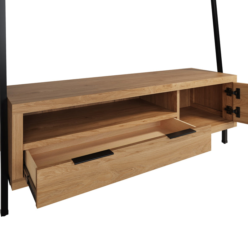 Sheffield Industrial Oak TV Bookcase 140 x 40 x 190cm