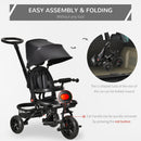 Baby Tricycle 4in1 Stroller with Handle - Black