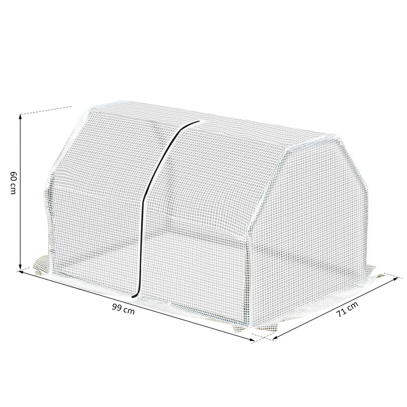 Outsunny 99x71x60cm Mini PVC Cover Steel Frame Greenhouse