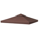 Outsunny 3(m) 2 Tier Garden Gazebo Top Cover Replacement Canopy Roof Coffee