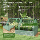 Outsunny Raised Garden Bed Planter Box with Greenhouse, Green and Dark Grey