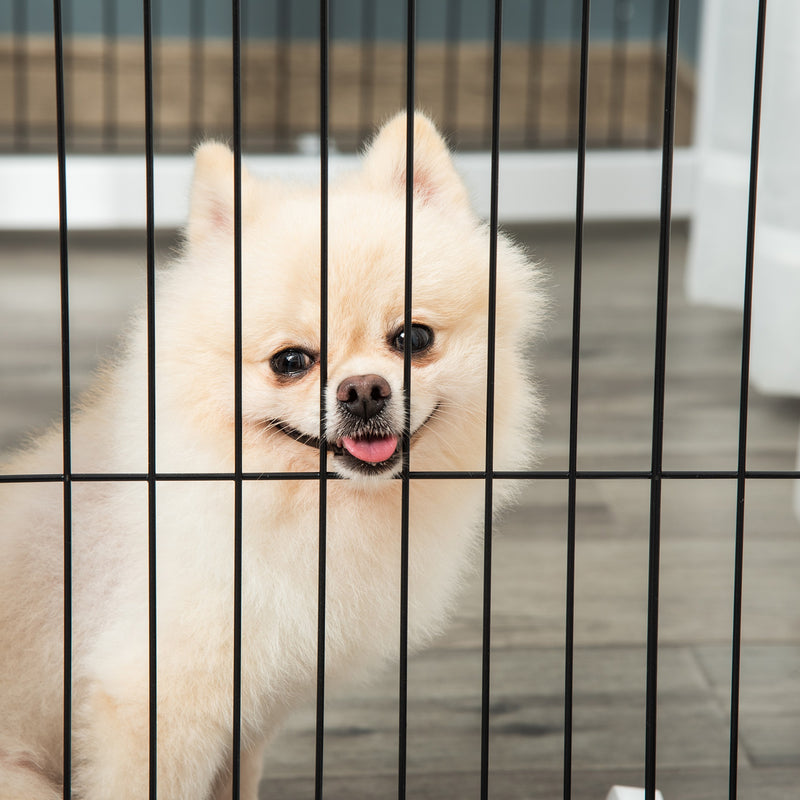 PawHut Freestanding Folding Pet Gate 4 Panels Dog Puppy Barrier with Support Feet