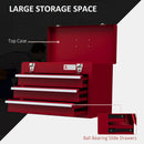 DURHAND Lockable 3 Drawer Tool Chest With Ball Bearing Slide Drawers Red