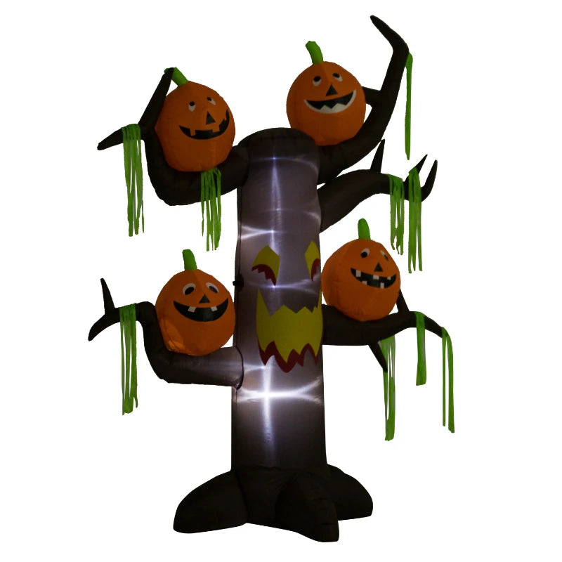 Halloween Inflatable Pumpkin Ghost Tree with Lights 2.4m