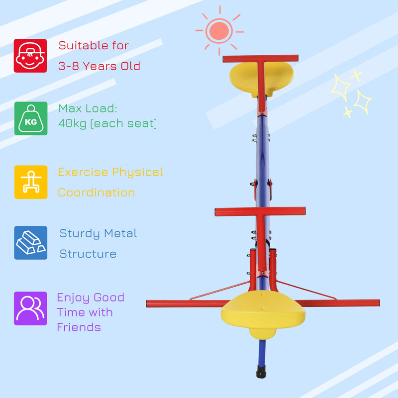 Outsunny Kids Seesaw Metal frame 3-8yrs - 360 degree swivel